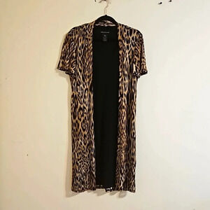 Stella & Julie Leopard Print Cardigan Dress